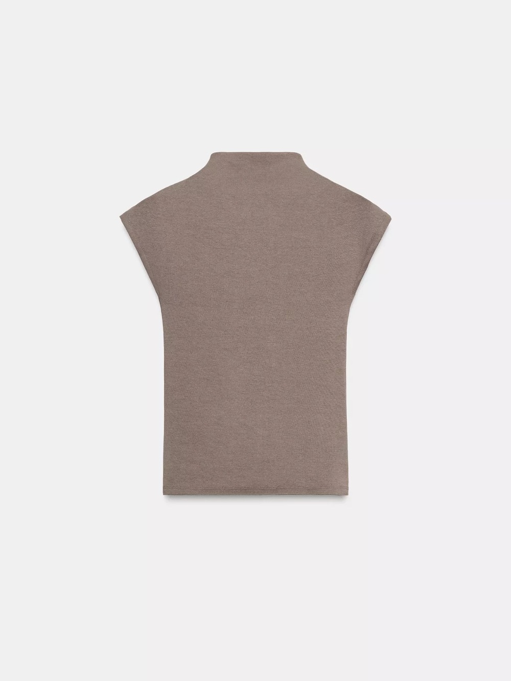 Sleeveless Mock Neck Knit Top in Taupe Zara